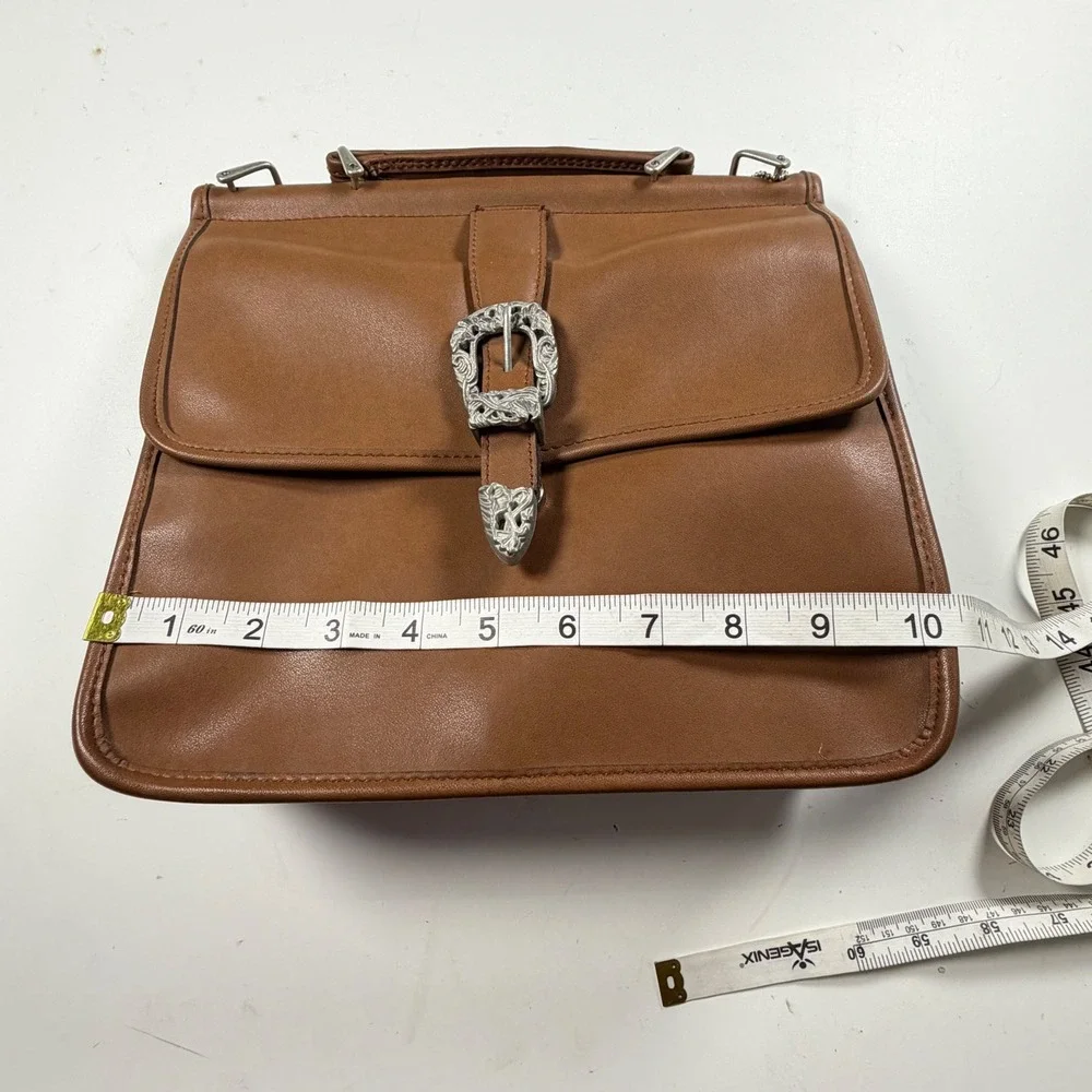 Vintage‎ Gold Coast Leather Shoulder Bag Brown Western Buckle & Handle Crossbody